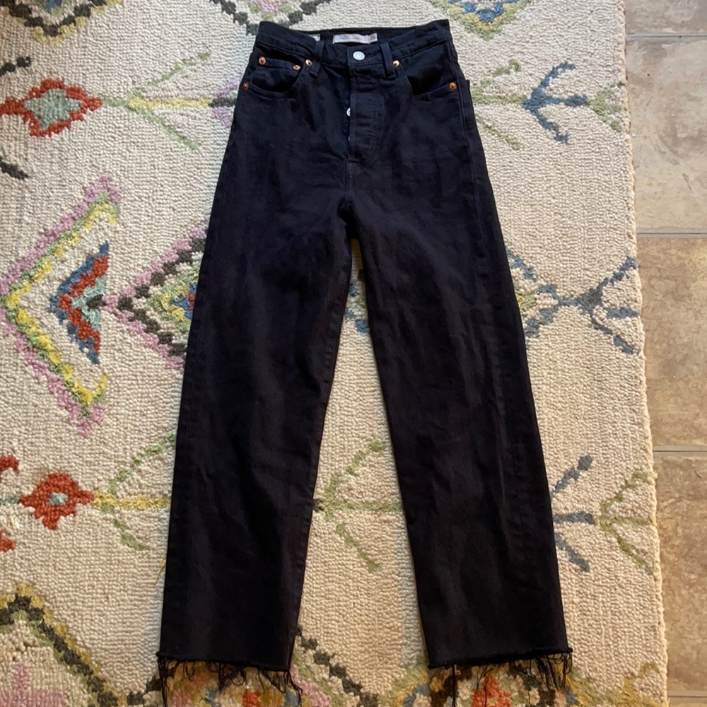 Levis ribcage straight in black